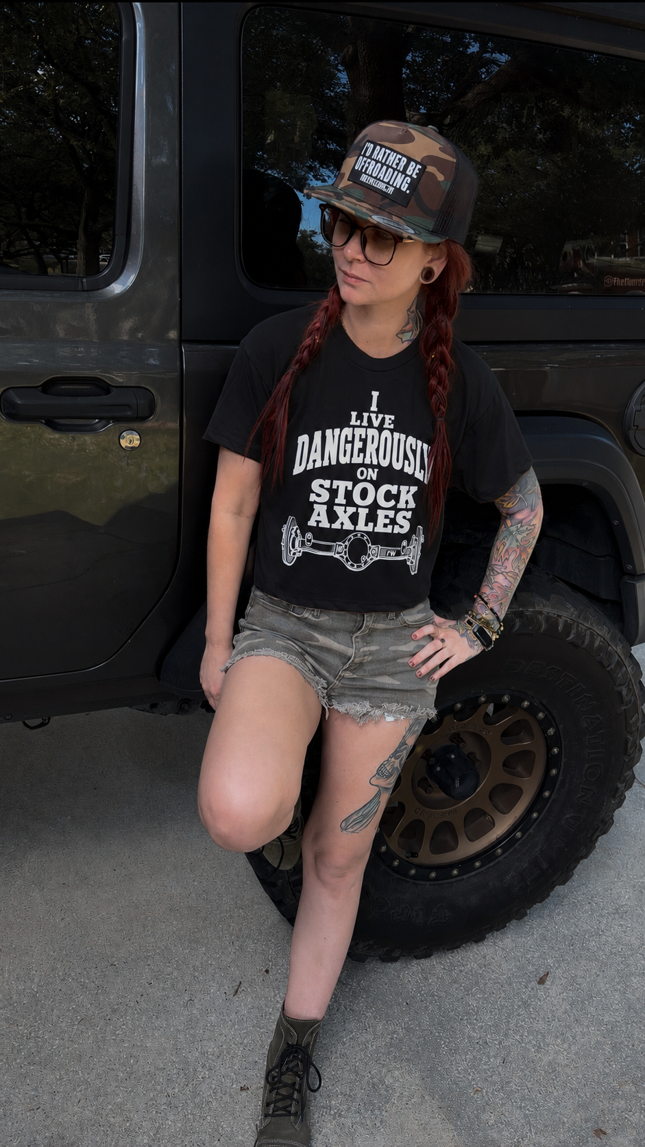 I live dangerously on stock axles crop top