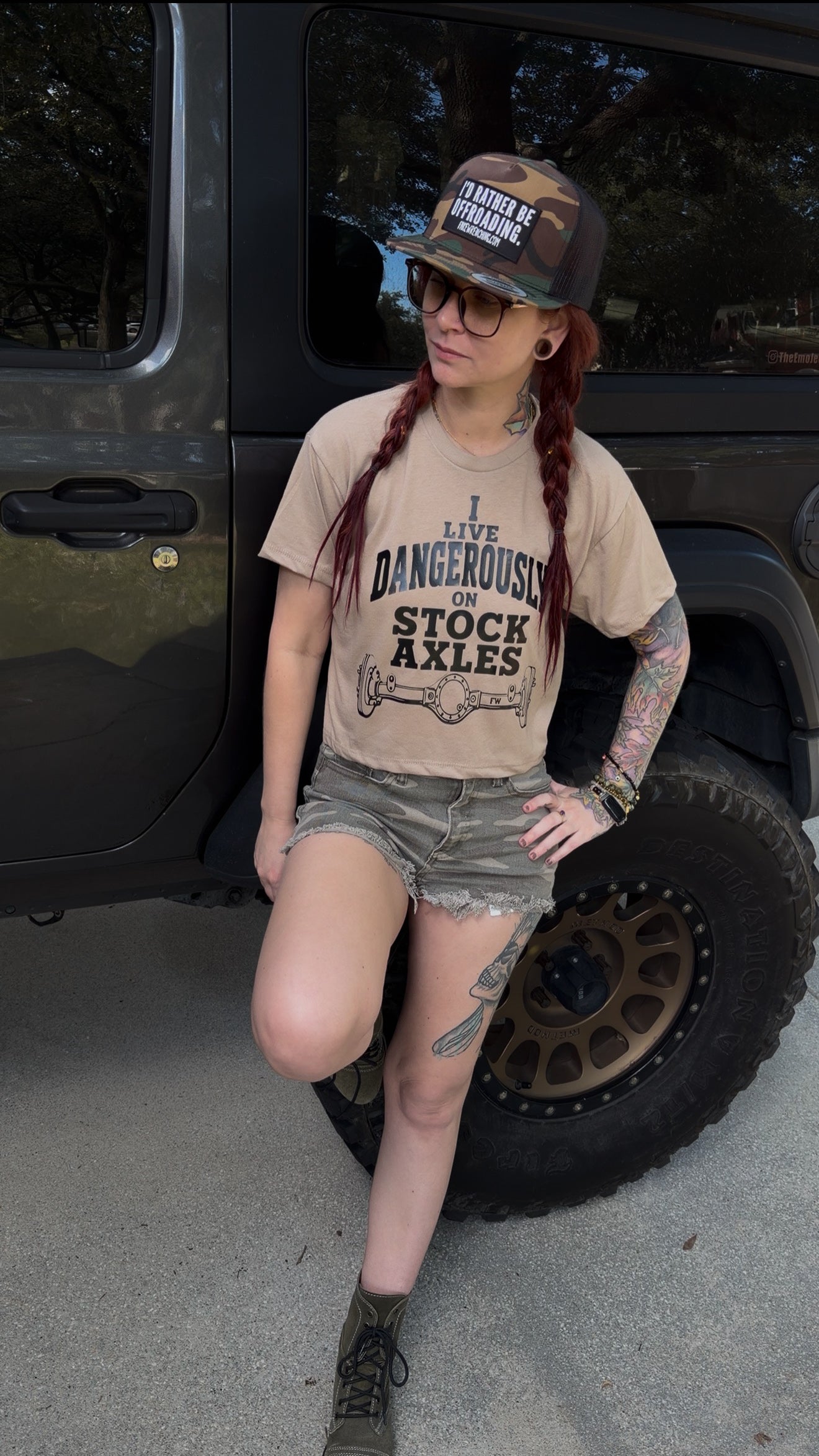 I live dangerously on stock axles crop top
