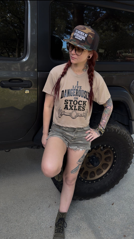 I live dangerously on stock axles crop top